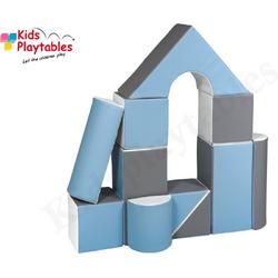 Soft Play Foam Blokken set 11 stuks grijs-wit-blauw | speelblokken | baby speelgoed | foamblokken | bouwblokken | Soft play speelgoed | schuimblokken